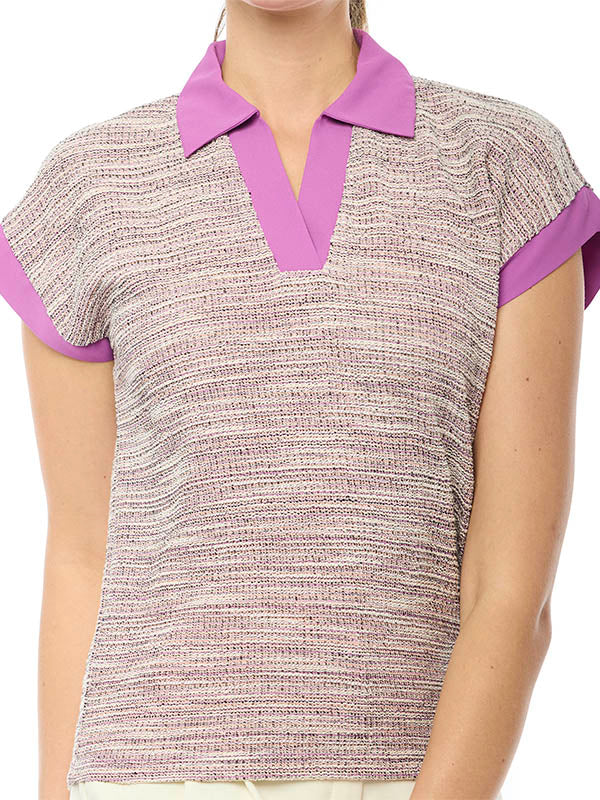 Blusa con Cuello Camisero