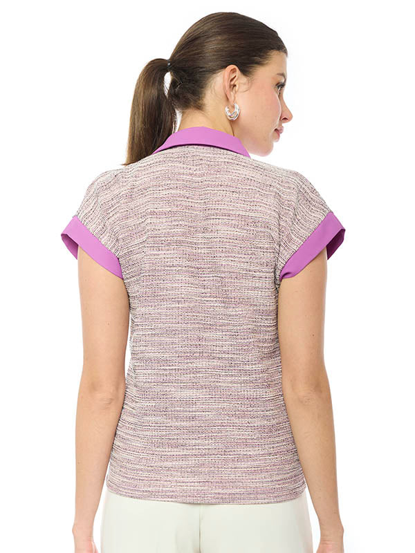 Blusa con Cuello Camisero
