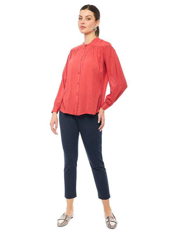 Blusa con Cuello Mao