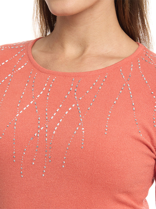 Suéter Jersey Liso Manga Larga Cuello Redondo