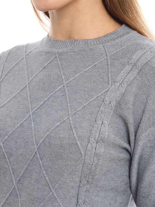 Suéter de Jersey Liso con Cuello Redondo