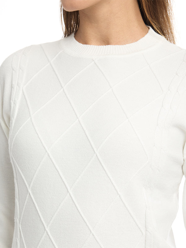 Suéter De Jersey Liso Cuello Redondo