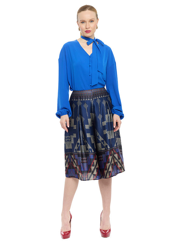 Pantalón de Pierna Amplia con Pretina Elástica y Bolsas