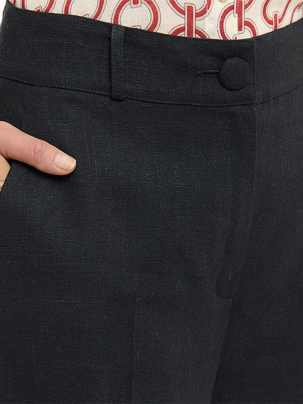 Pantalón de Pierna Amplia con Alforza y Bolsas