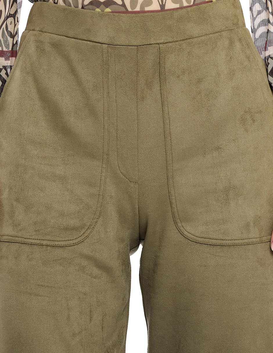 Pantalón Tipo Suede Liso