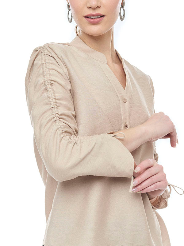 Blusa con Cuello Mao