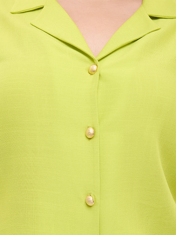 Blusa camisera de manga corta