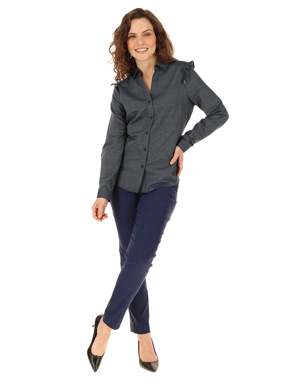 Blusa con cuello camisero