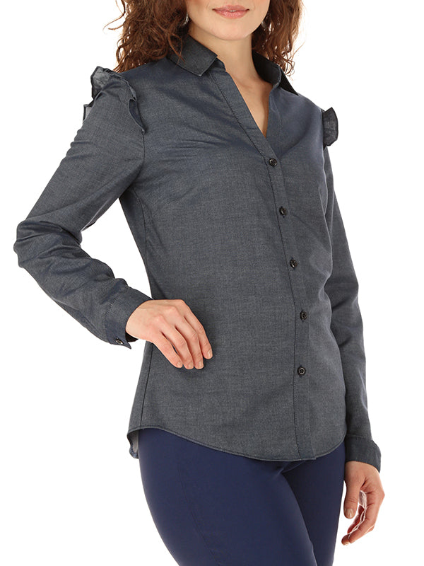 Blusa con cuello camisero