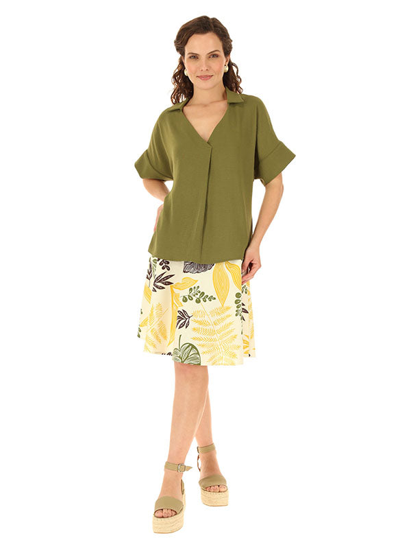 Blusa con cuello camisero