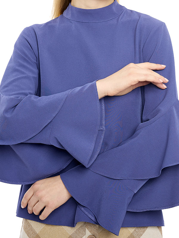 Blusa Crepé Lisa Cuello Alto