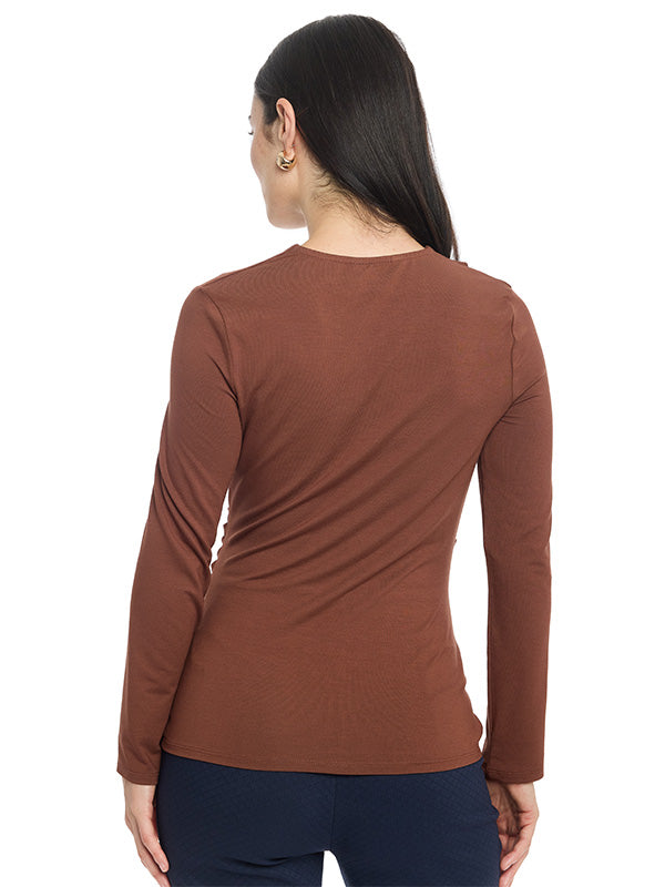 Blusa de Escote Envolvente con Pliegues Laterales