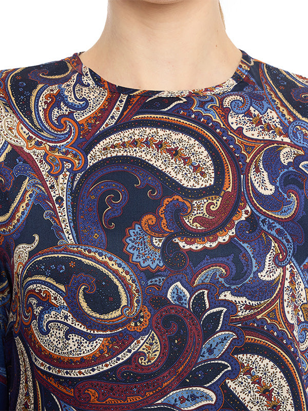 Blusa de Escote Redondo con Detalle de Gota en Espalda