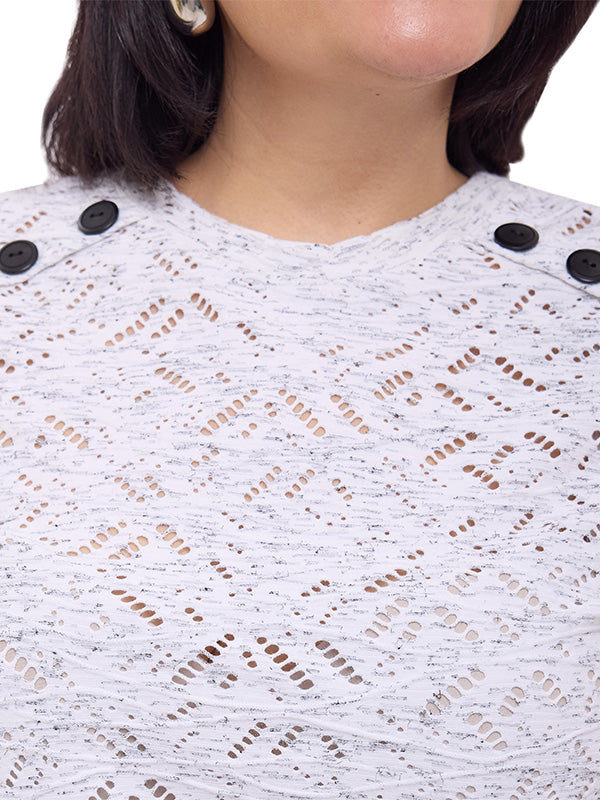 Blusa de manga corta con botón
