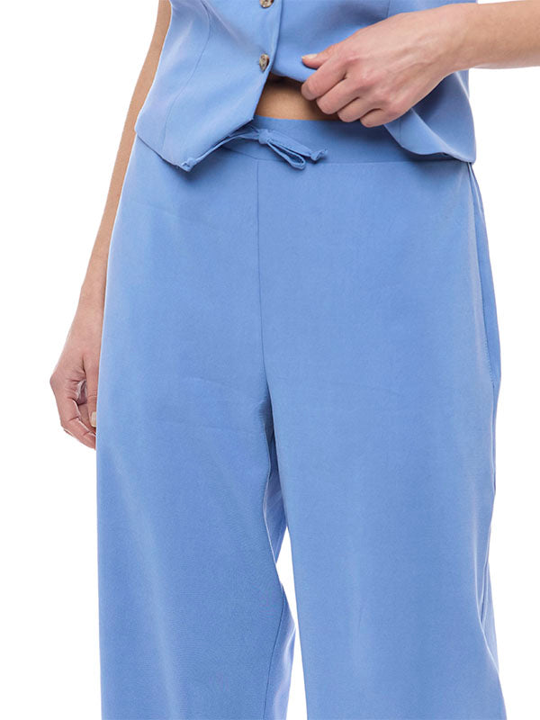 Pantalón de Pierna Amplia con Jareta