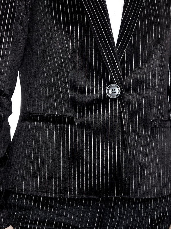 Saco Velour Estampado a Rayas