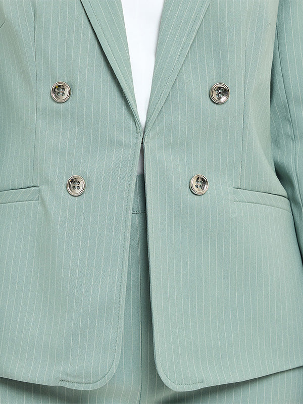 Saco de Tafetán Estampado a Rayas