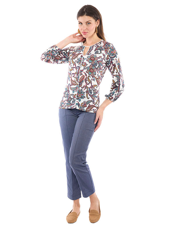 Blusa Jersey con Diseño Paisley