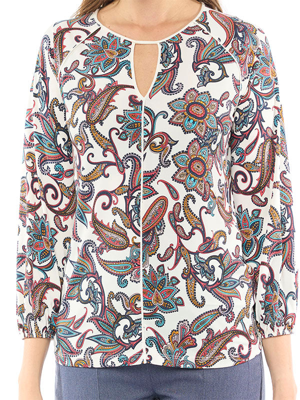 Blusa Jersey con Diseño Paisley