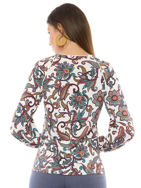 Blusa Jersey con Diseño Paisley