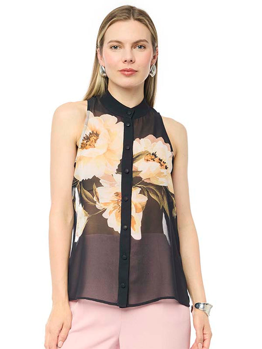 Blusa  con Cuello Camisera