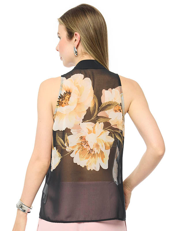 Blusa  con Cuello Camisera