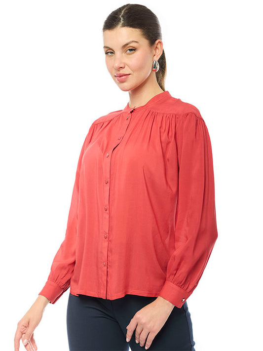 Blusa con Cuello Mao