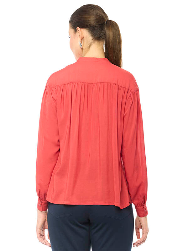 Blusa con Cuello Mao