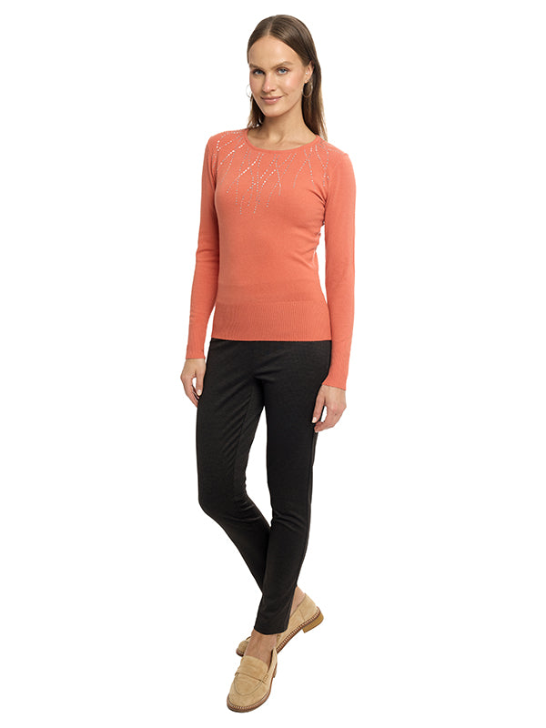 Suéter Jersey Liso Manga Larga Cuello Redondo