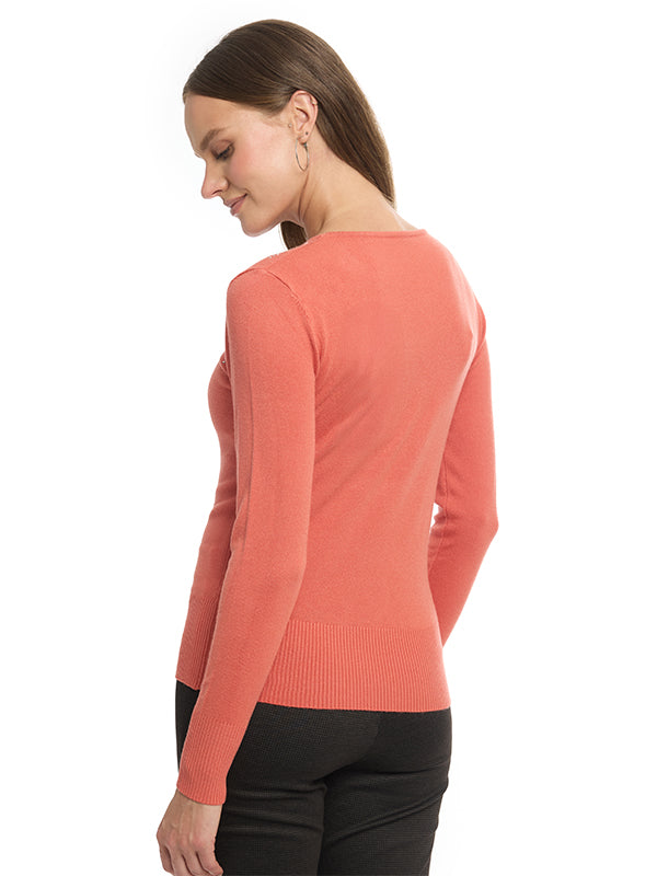 Suéter Jersey Liso Manga Larga Cuello Redondo