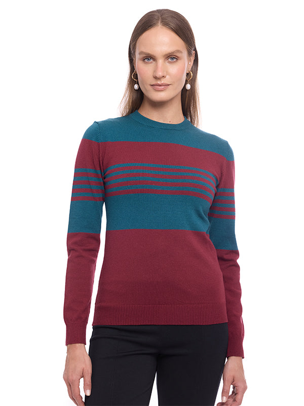 Suéter de Jersey Liso con Cuello Redondo