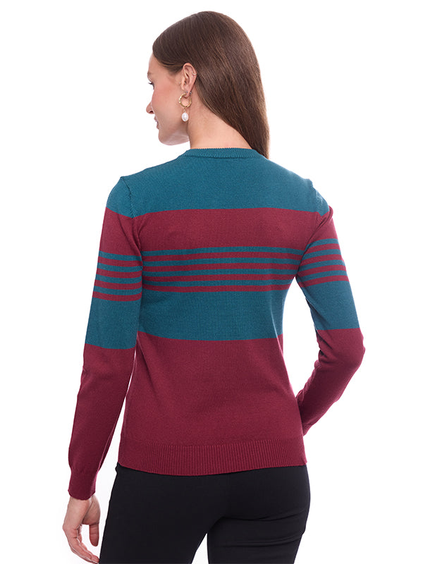 Suéter de Jersey Liso con Cuello Redondo