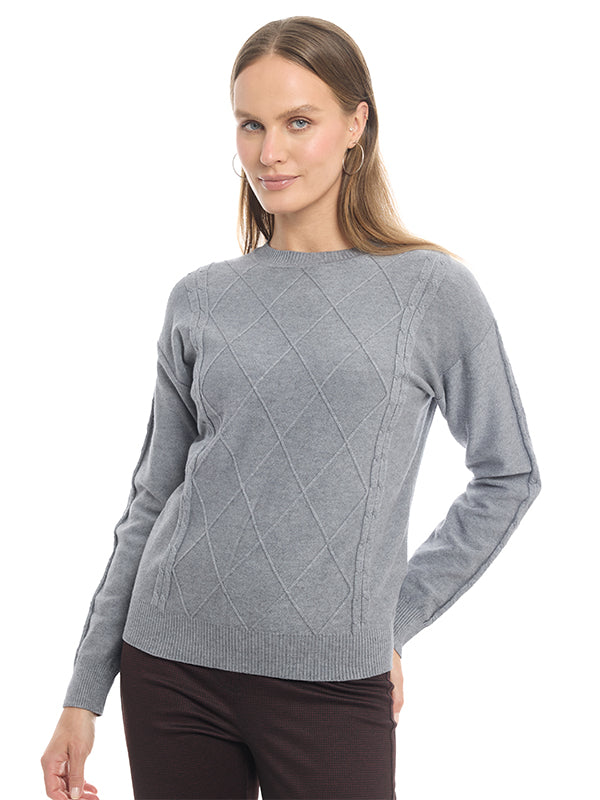 Suéter de Jersey Liso con Cuello Redondo