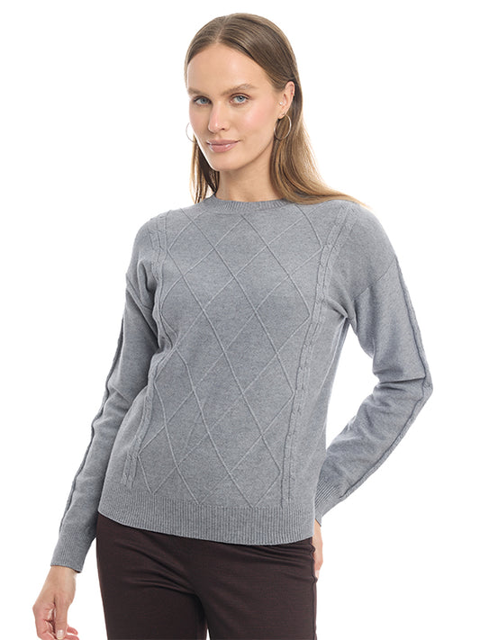 Suéter de Jersey Liso con Cuello Redondo