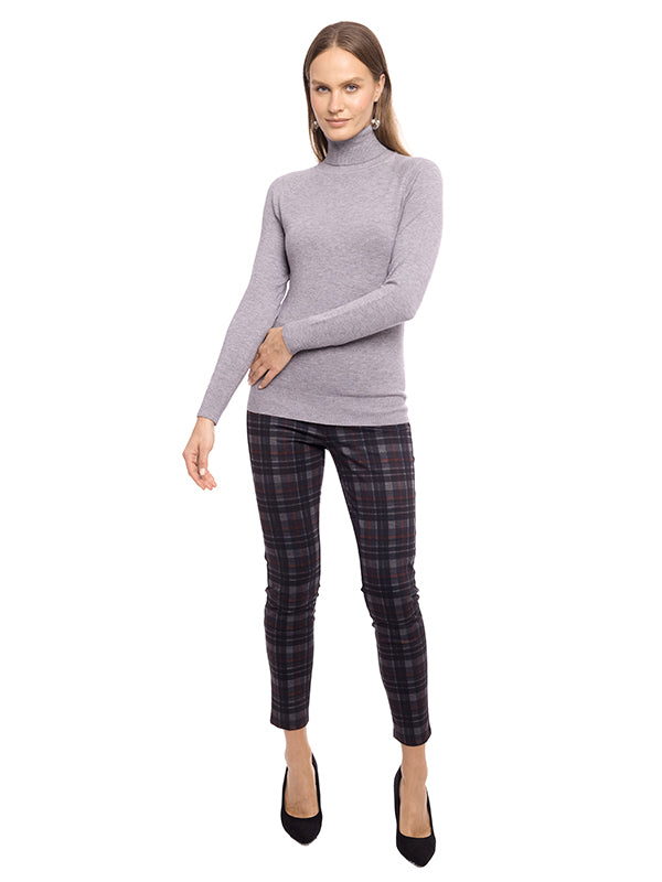 Suéter de Jersey Liso con Cuello Alto