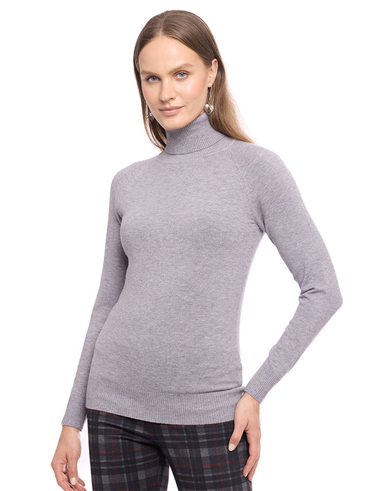 Suéter de Jersey Liso con Cuello Alto