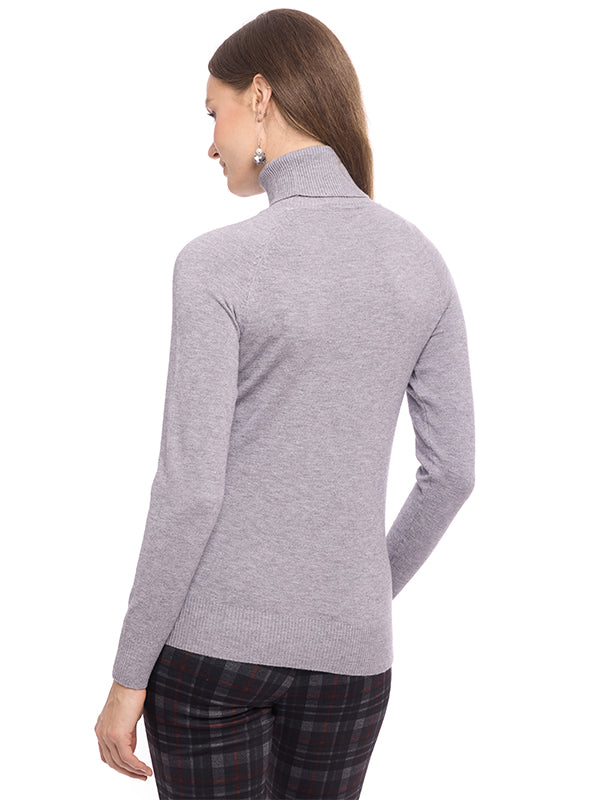 Suéter de Jersey Liso con Cuello Alto