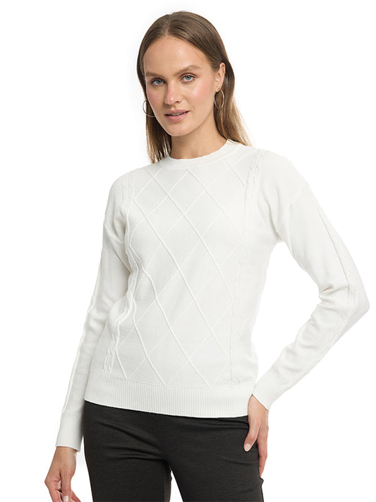 Suéter De Jersey Liso Cuello Redondo