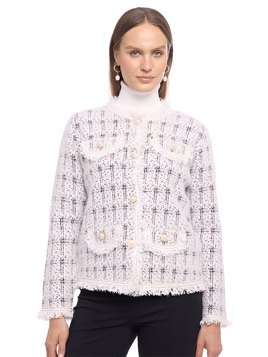 Sweater De Jersey Liso Cuello Redondo Con Botones Y Bolsas Decorativas