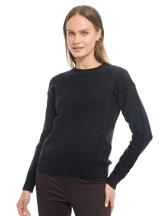 Suéter de Jersey con Cuello Redondo