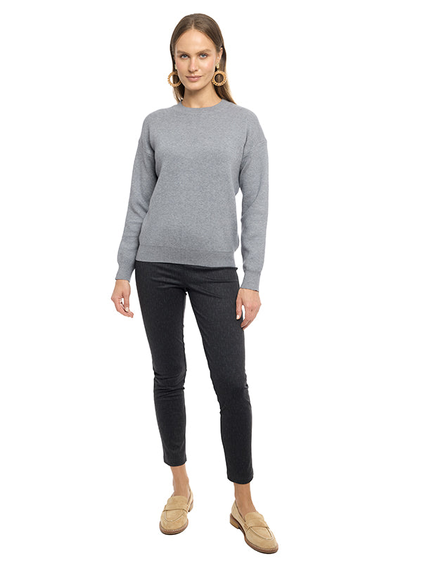 Suéter Jersey Liso con Cuello Redondo y Manga Larga