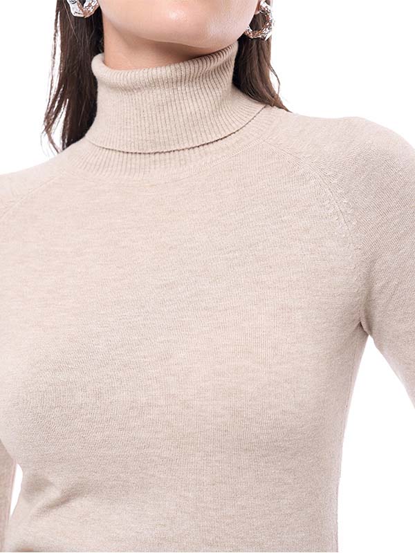 Suéter de Jersey Liso con Cuello Tortuga