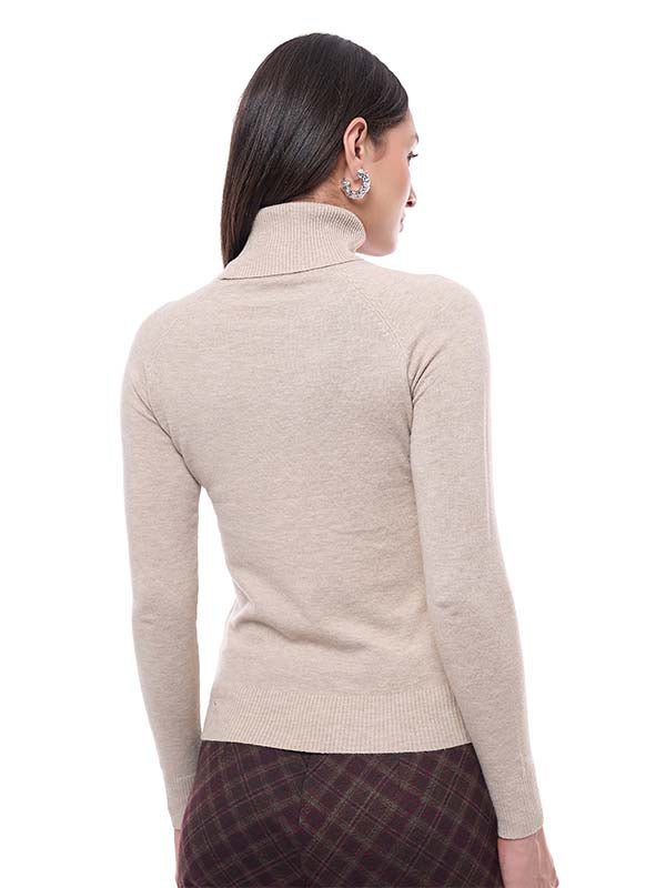 Suéter de Jersey Liso con Cuello Tortuga