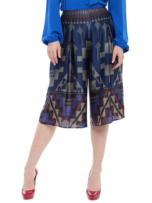 Pantalón de Pierna Amplia con Pretina Elástica y Bolsas