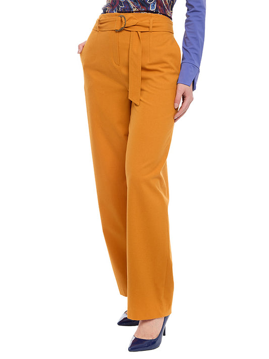 Pantalón Recto con Cinturón y Bolsas Funcionales