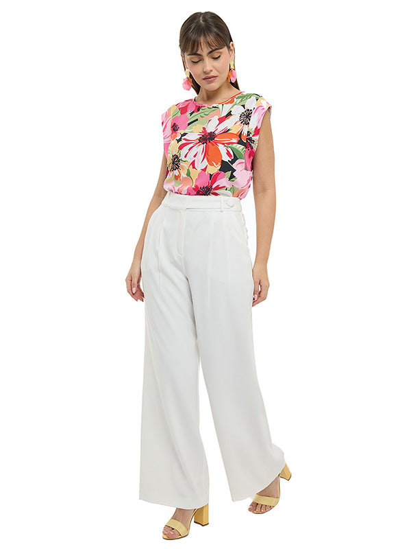 Pantalón de Pierna Amplia con Tablones y Charretera Funcional