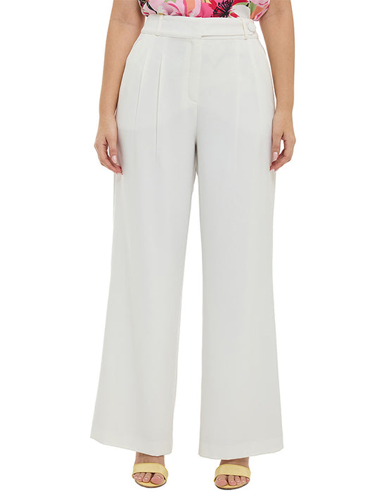 Pantalón de Pierna Amplia con Tablones y Charretera Funcional