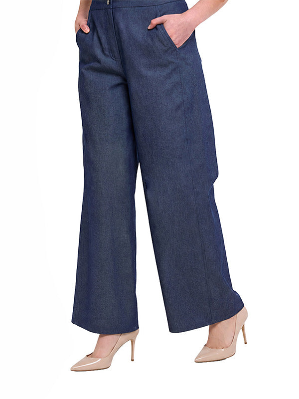Jeans para Dama con Costura Lateral de Bolsa a Ruedo