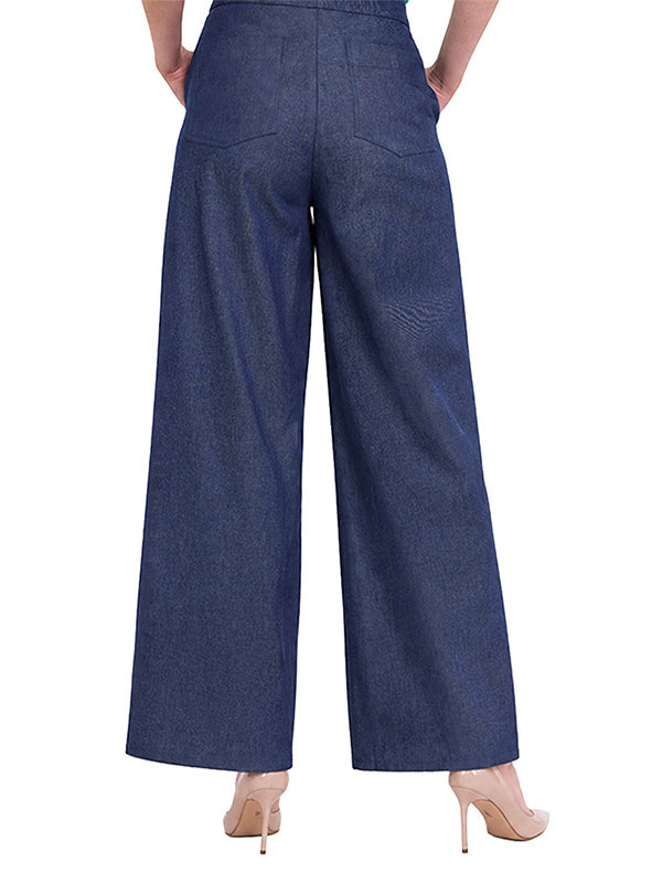 Jeans para Dama con Costura Lateral de Bolsa a Ruedo