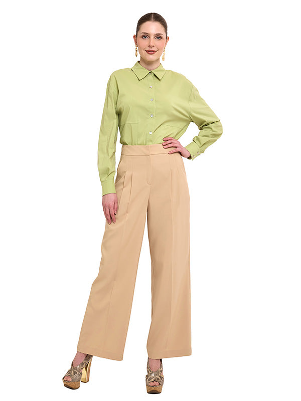 Pantalón Amplio con Tablones y Vivos en Trasero